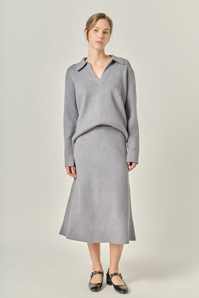 ENGLISH FACTORY - Oversized Collar Knit Top - TOPS available at Objectrare