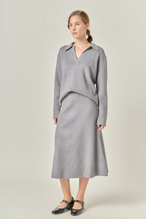 ENGLISH FACTORY - Oversized Collar Knit Top - TOPS available at Objectrare