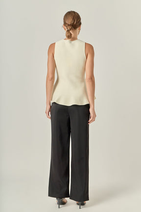 ENGLISH FACTORY - Peplum Bow Embellished Top - TOPS available at Objectrare