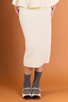 ENGLISH FACTORY - H-Line Knit Midi Skirt - SKIRTS available at Objectrare