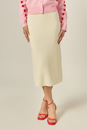 ENGLISH FACTORY - H-Line Knit Midi Skirt - SKIRTS available at Objectrare