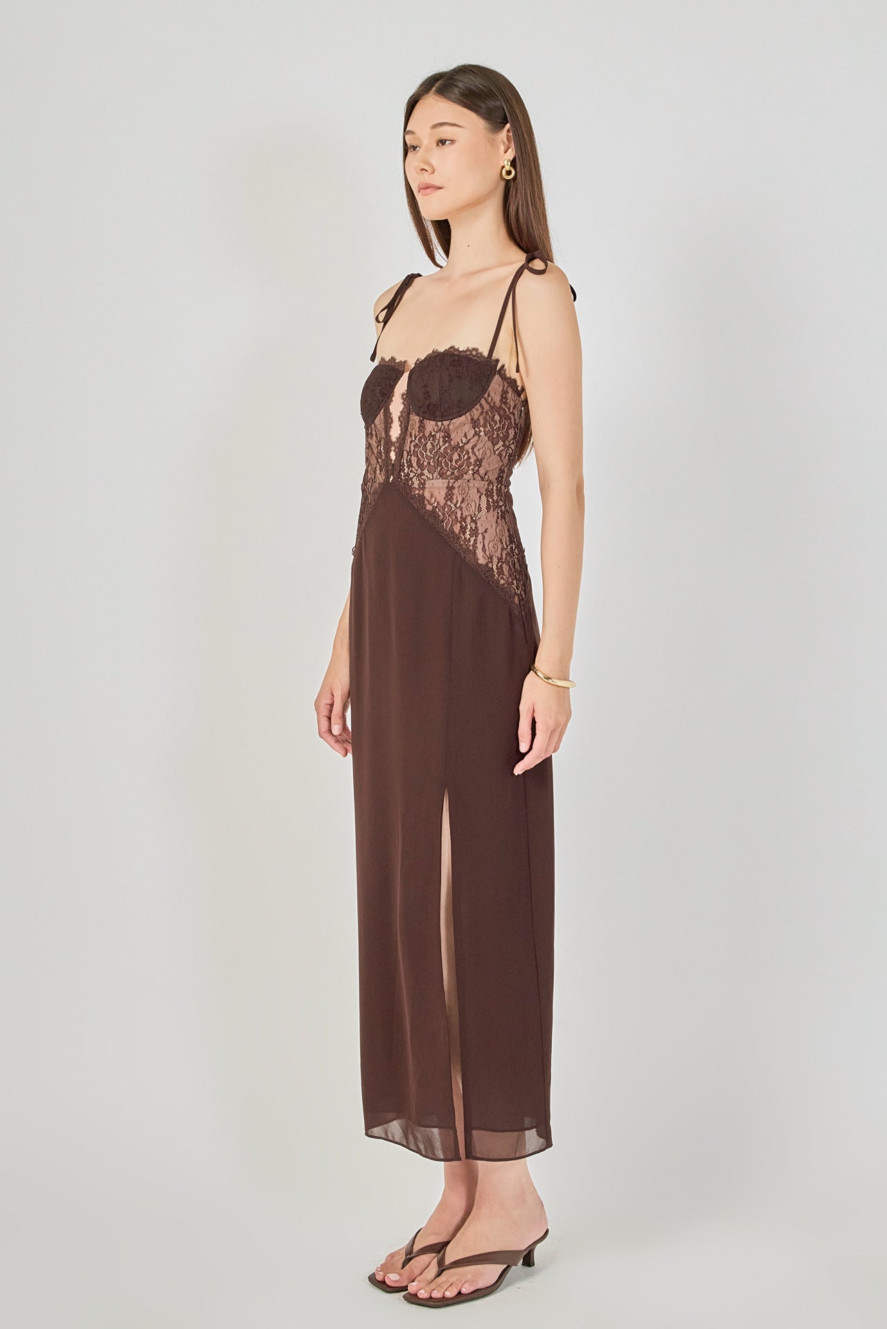 ENDLESS ROSE - Lace See Through Midi Dress - DRESSES available at Objectrare