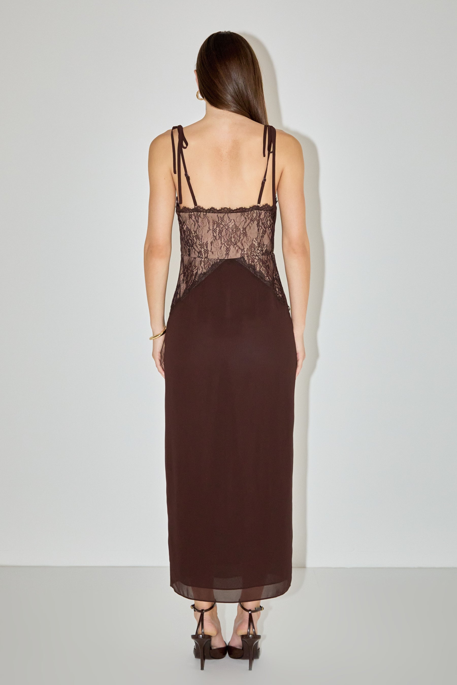 ENDLESS ROSE - Lace See Through Midi Dress - DRESSES available at Objectrare