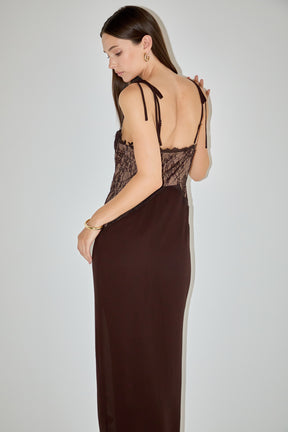 ENDLESS ROSE - Lace See Through Midi Dress - DRESSES available at Objectrare