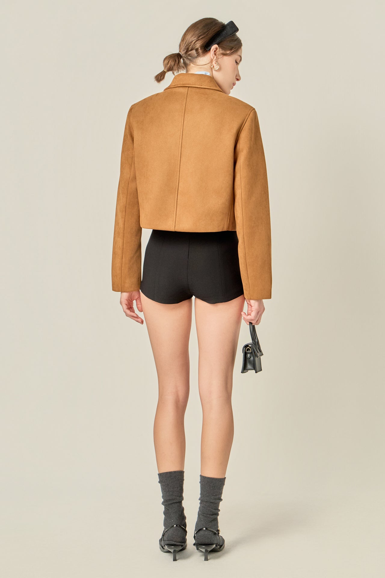 ENGLISH FACTORY - Faux Suede Big Button Jacket - JACKETS available at Objectrare