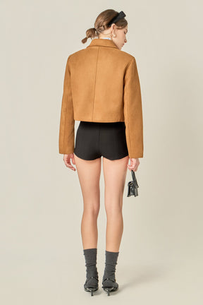 ENGLISH FACTORY - Faux Suede Big Button Jacket - JACKETS available at Objectrare