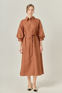 ENGLISH FACTORY - Flared Shirt Midi Dress - DRESSES available at Objectrare