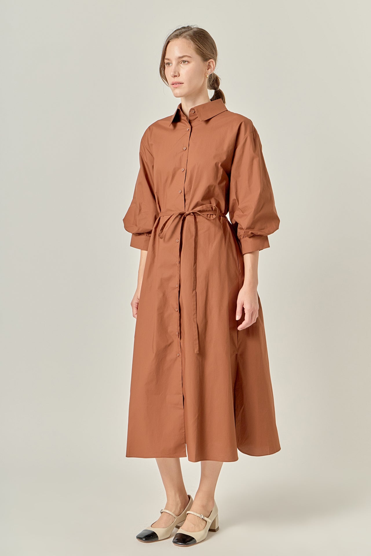ENGLISH FACTORY - Flared Shirt Midi Dress - DRESSES available at Objectrare