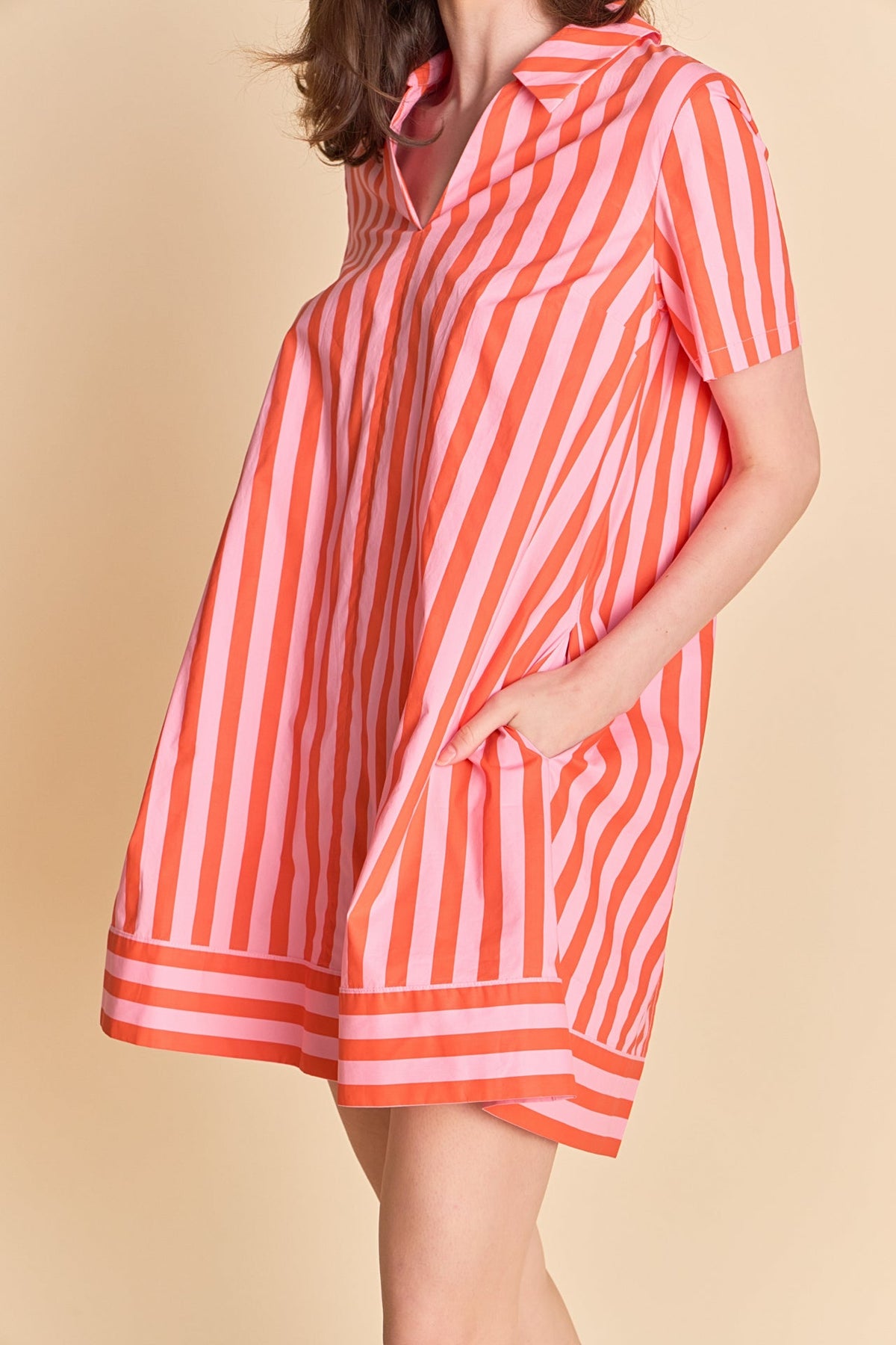 ENGLISH FACTORY - Striped Jacquard Mini Shirt Dress - DRESSES available at Objectrare