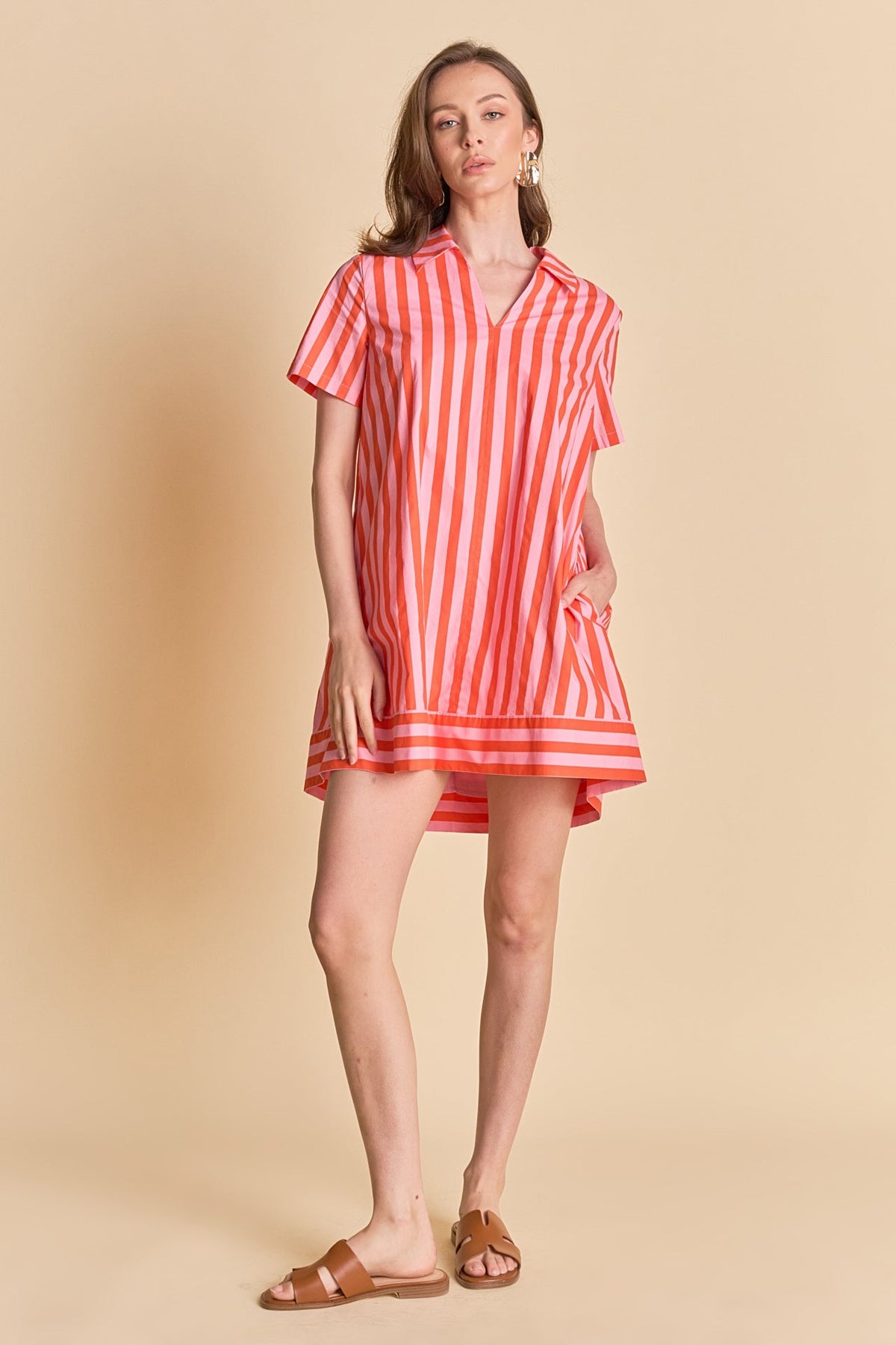 ENGLISH FACTORY - Striped Jacquard Mini Shirt Dress - DRESSES available at Objectrare