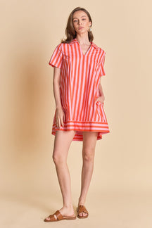 ENGLISH FACTORY - Striped Jacquard Mini Shirt Dress - DRESSES available at Objectrare