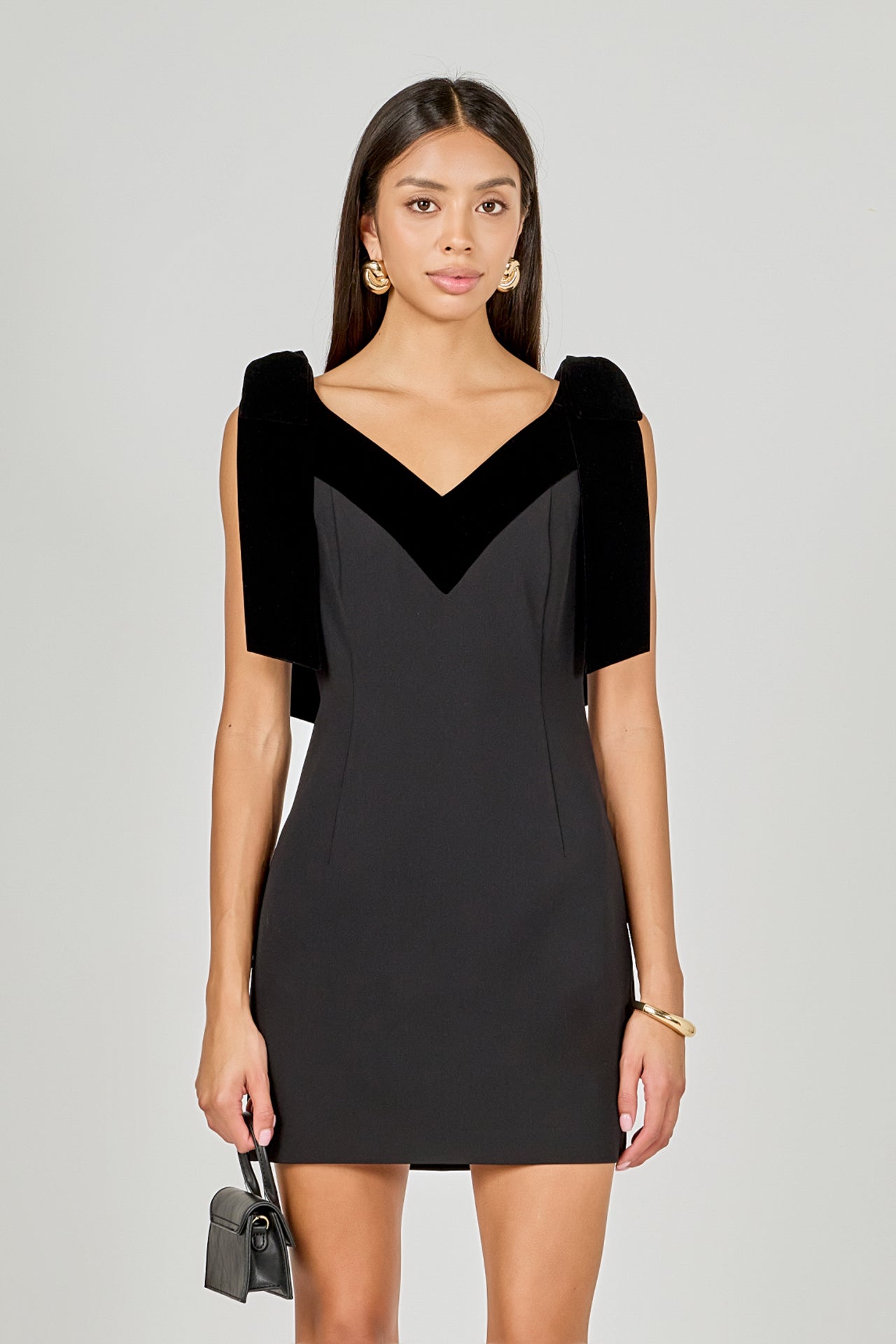 ENDLESS ROSE - Velvet Detail Mini Dress - DRESSES available at Objectrare