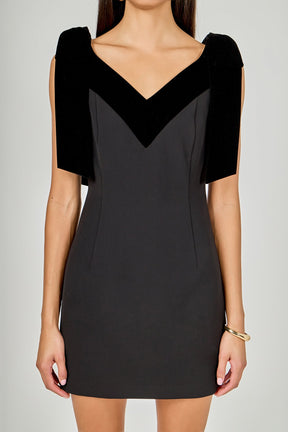 ENDLESS ROSE - Velvet Detail Mini Dress - DRESSES available at Objectrare