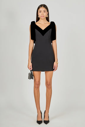 ENDLESS ROSE - Velvet Detail Mini Dress - DRESSES available at Objectrare