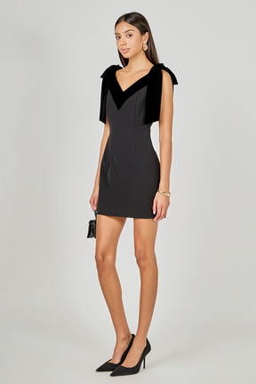 ENDLESS ROSE - Velvet Detail Mini Dress - DRESSES available at Objectrare