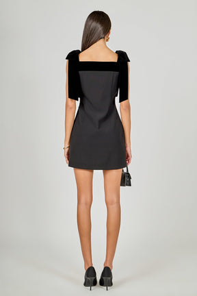Velvet Detail Mini Dress