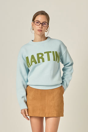 ENGLISH FACTORY - Crewneck Statement Sweater - SWEATERS & KNITS available at Objectrare