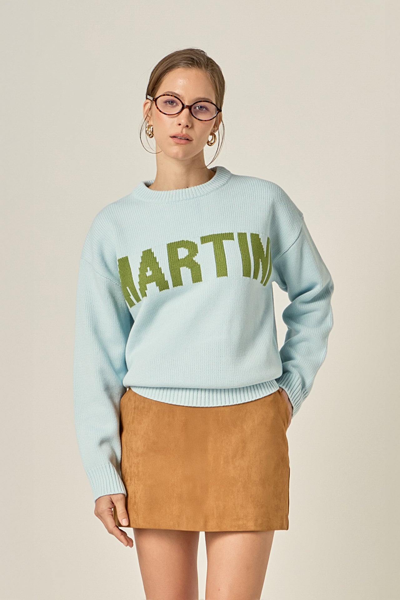 ENGLISH FACTORY - Crewneck Statement Sweater - SWEATERS & KNITS available at Objectrare
