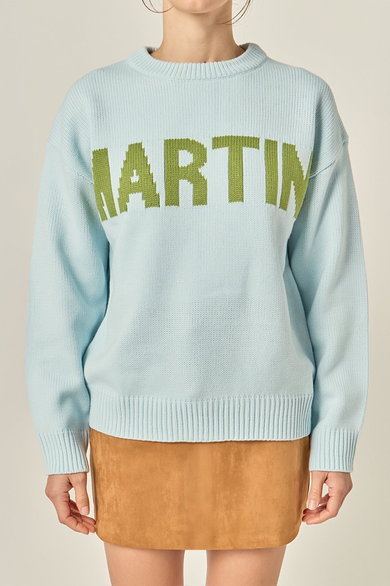 ENGLISH FACTORY - Crewneck Statement Sweater - SWEATERS & KNITS available at Objectrare