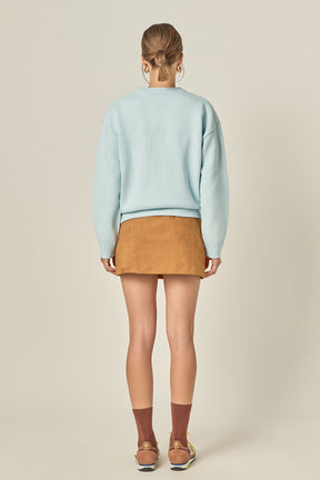 ENGLISH FACTORY - Crewneck Statement Sweater - SWEATERS & KNITS available at Objectrare