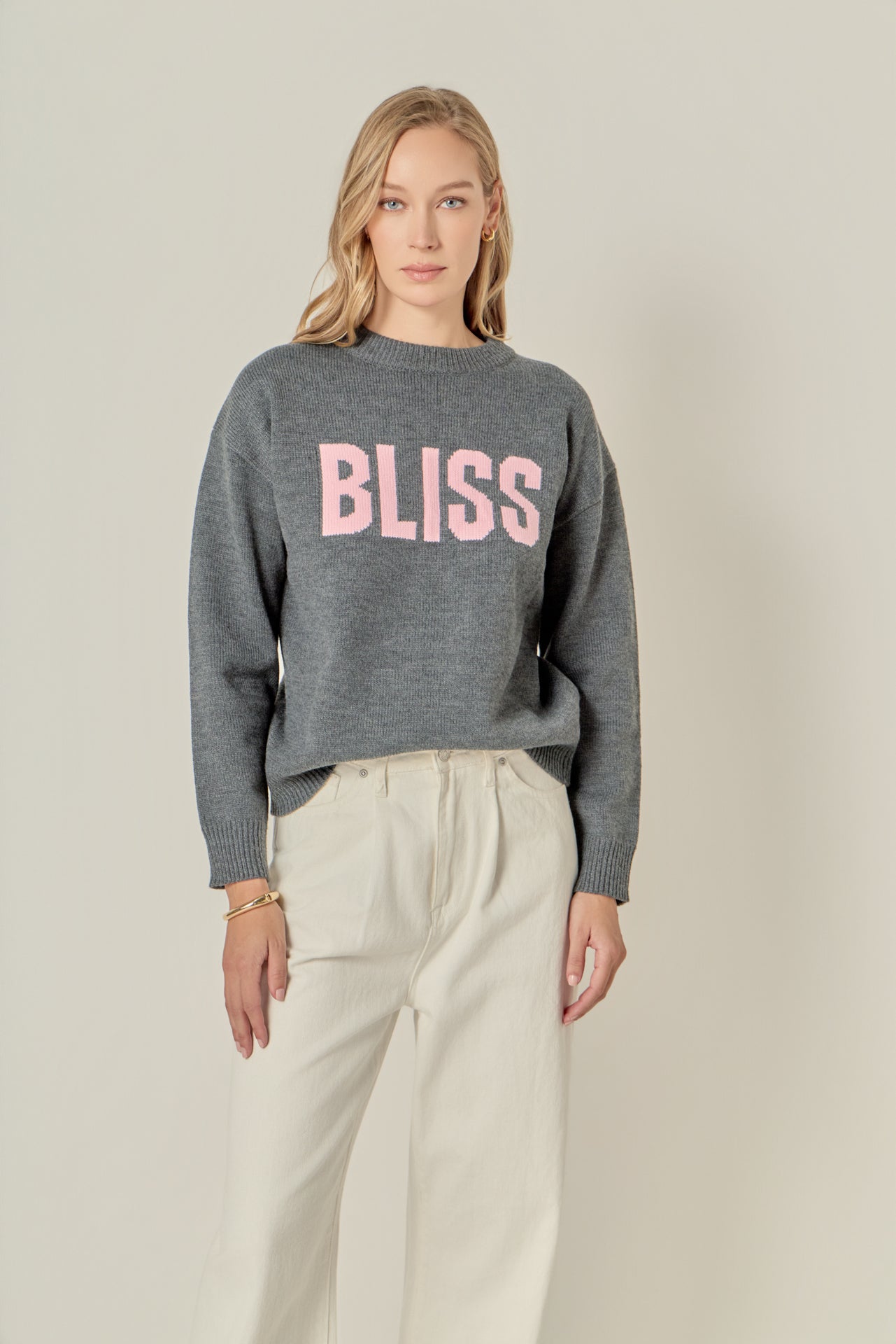 ENGLISH FACTORY - Crewneck Statement Sweater - SWEATERS & KNITS available at Objectrare