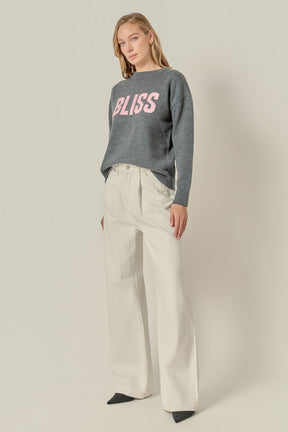 ENGLISH FACTORY - Crewneck Statement Sweater - SWEATERS & KNITS available at Objectrare