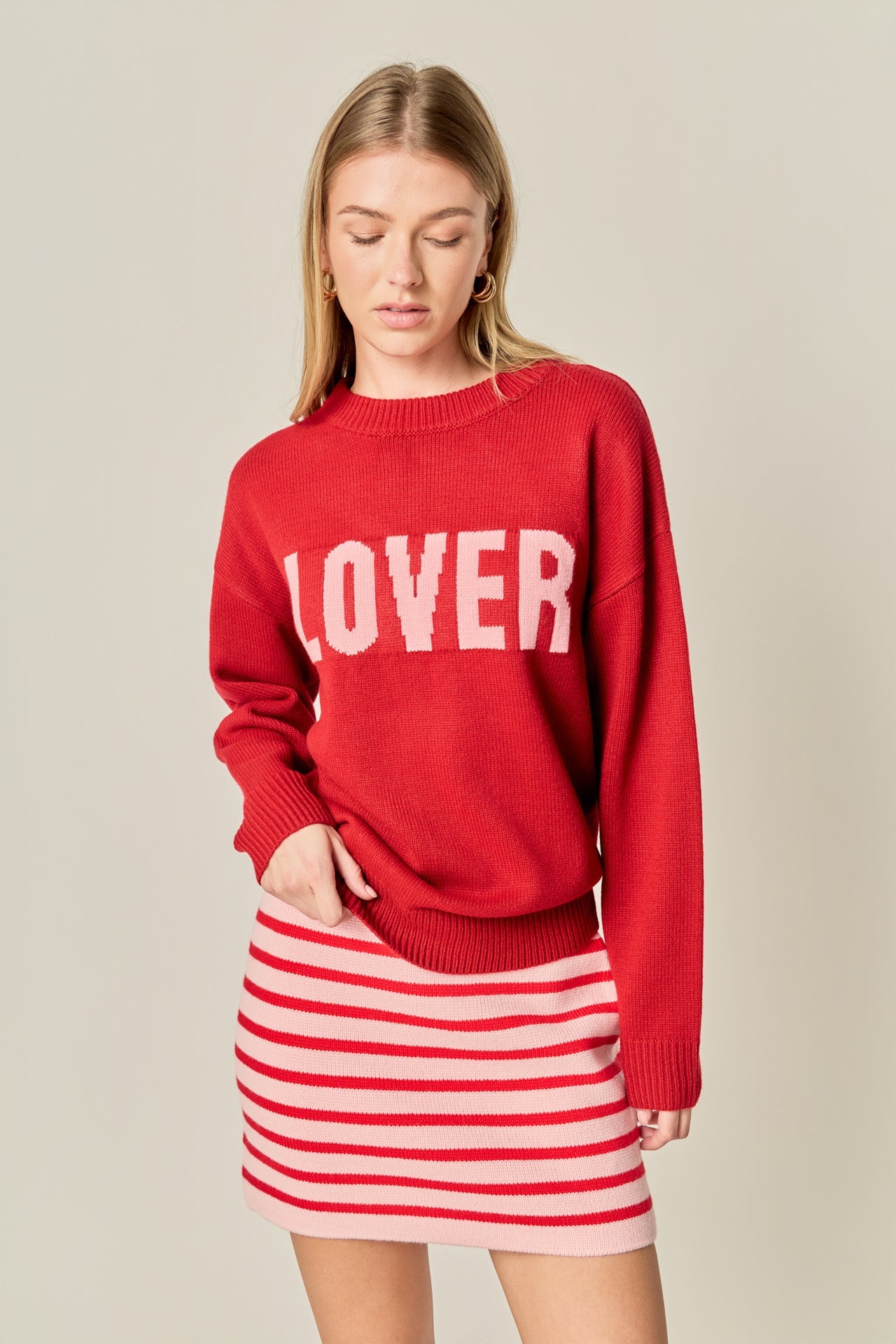 ENGLISH FACTORY - Crewneck Statement Sweater - SWEATERS & KNITS available at Objectrare
