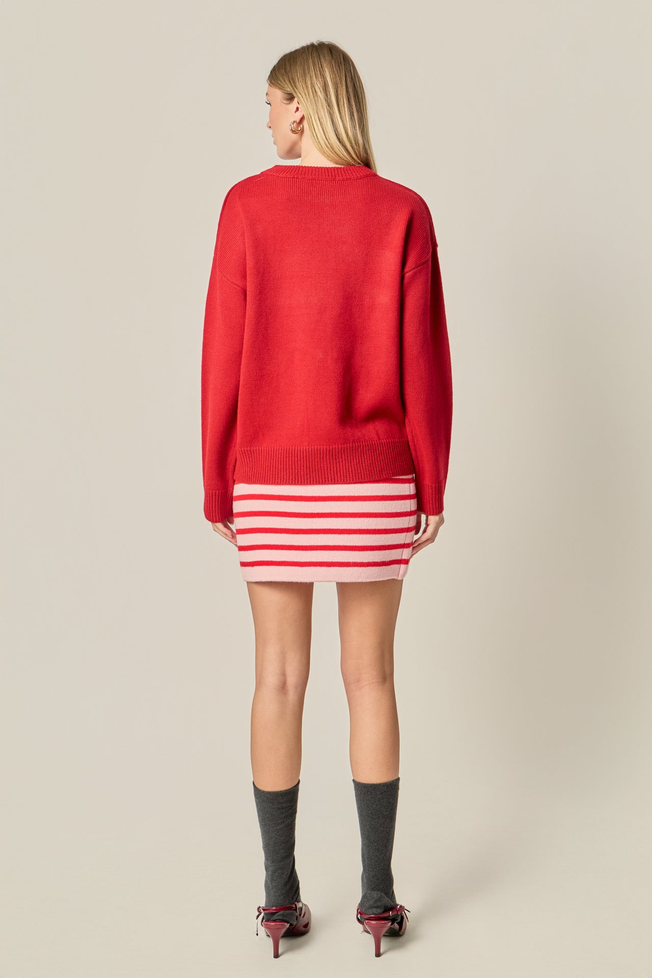 ENGLISH FACTORY - Crewneck Statement Sweater - SWEATERS & KNITS available at Objectrare