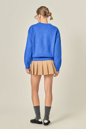 ENGLISH FACTORY - Crewneck Statement Sweater - SWEATERS & KNITS available at Objectrare