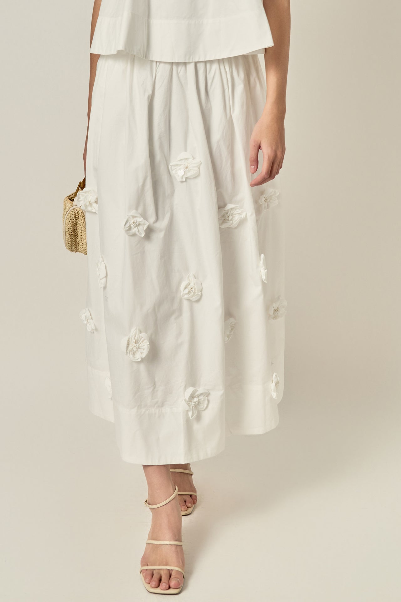 ENGLISH FACTORY - 3D Flower Midi Skirt - SKIRTS available at Objectrare
