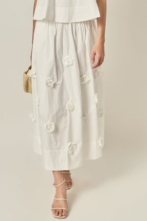 ENGLISH FACTORY - 3D Flower Midi Skirt - SKIRTS available at Objectrare