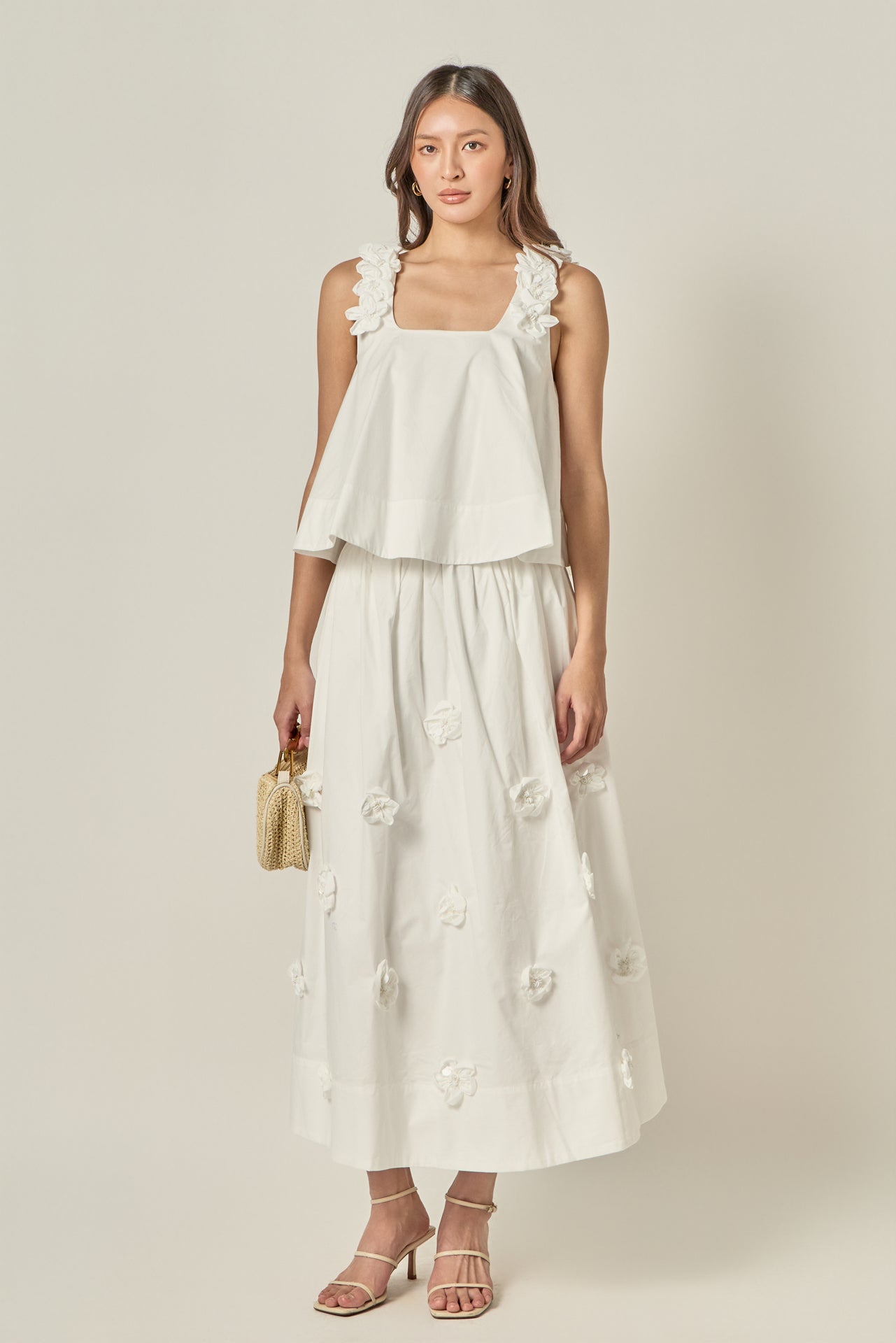 ENGLISH FACTORY - 3D Flower Midi Skirt - SKIRTS available at Objectrare