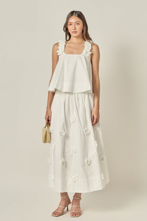 ENGLISH FACTORY - 3D Flower Midi Skirt - SKIRTS available at Objectrare