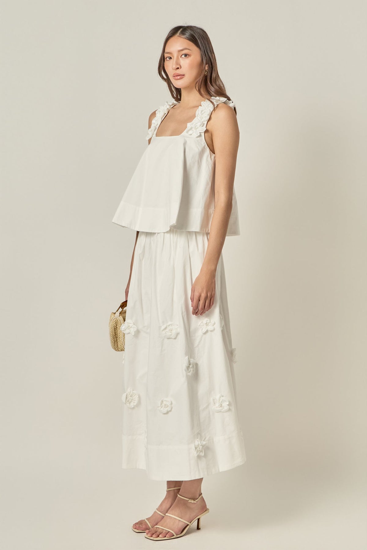 ENGLISH FACTORY - 3D Flower Midi Skirt - SKIRTS available at Objectrare