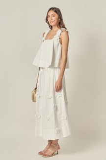 ENGLISH FACTORY - 3D Flower Midi Skirt - SKIRTS available at Objectrare