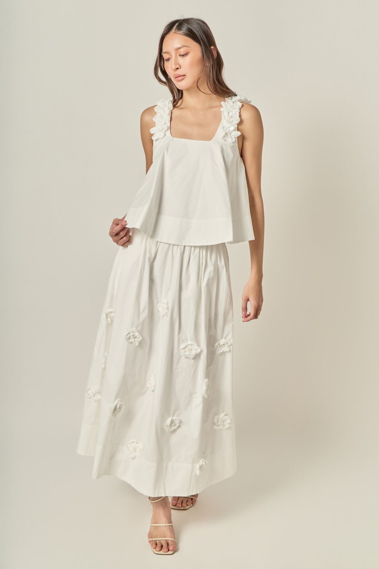 ENGLISH FACTORY - 3D Flower Midi Skirt - SKIRTS available at Objectrare