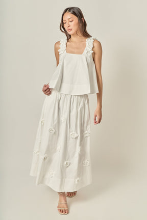 ENGLISH FACTORY - 3D Flower Midi Skirt - SKIRTS available at Objectrare