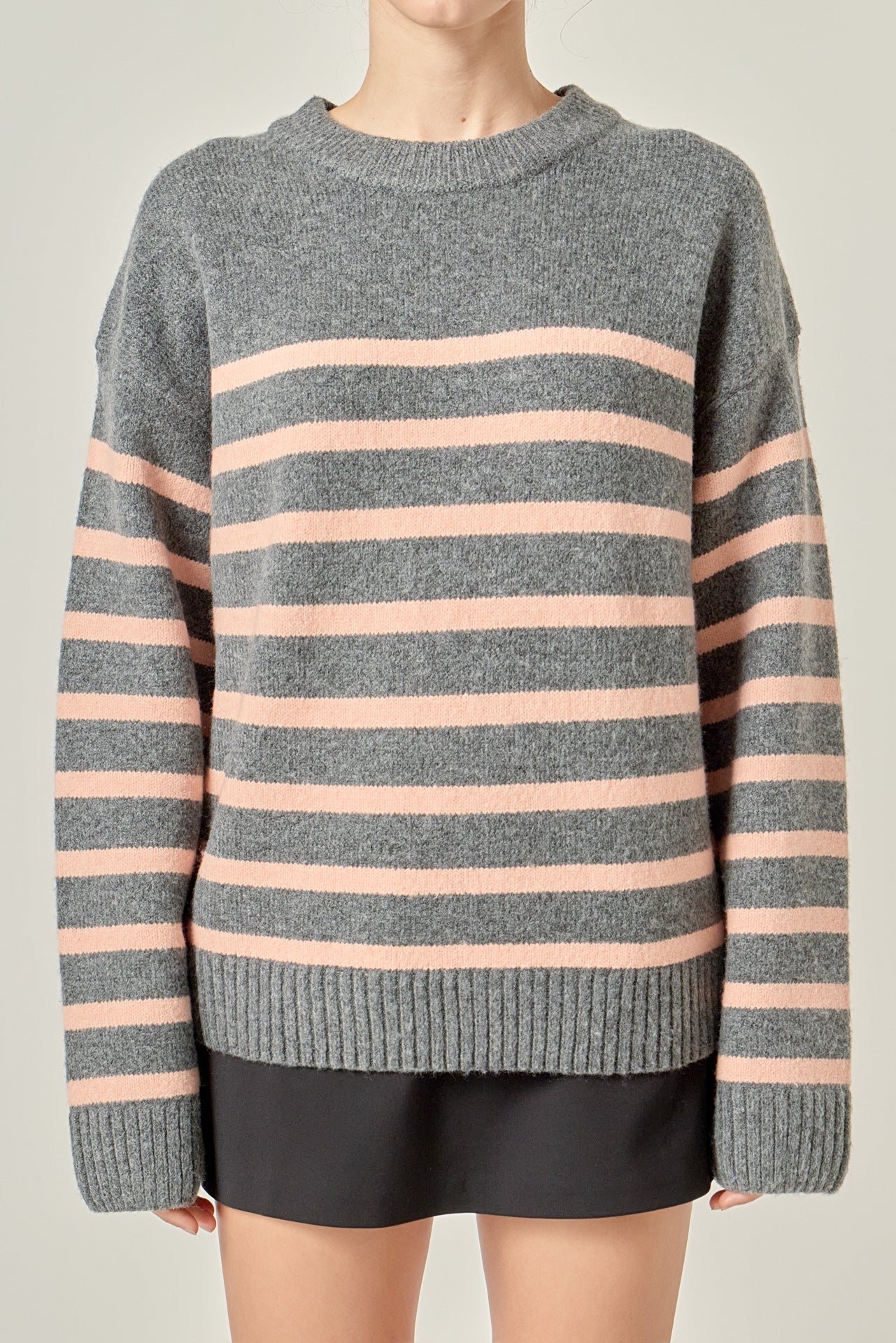 ENGLISH FACTORY - Striped Crew Neck Sweater - SWEATERS & KNITS available at Objectrare