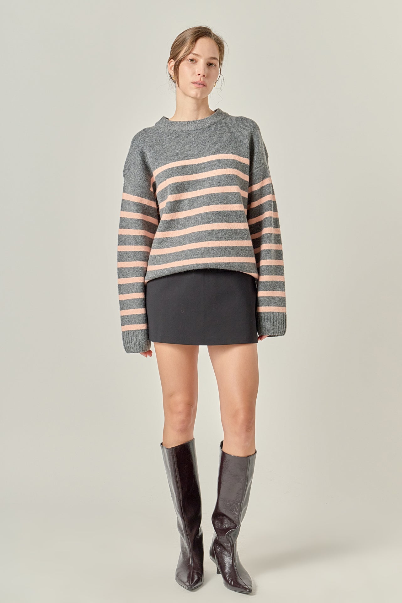 ENGLISH FACTORY - Striped Crew Neck Sweater - SWEATERS & KNITS available at Objectrare