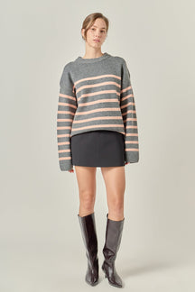 ENGLISH FACTORY - Striped Crew Neck Sweater - SWEATERS & KNITS available at Objectrare