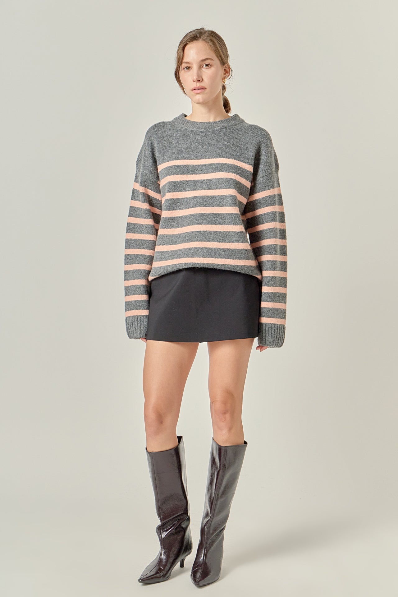 ENGLISH FACTORY - Striped Crew Neck Sweater - SWEATERS & KNITS available at Objectrare