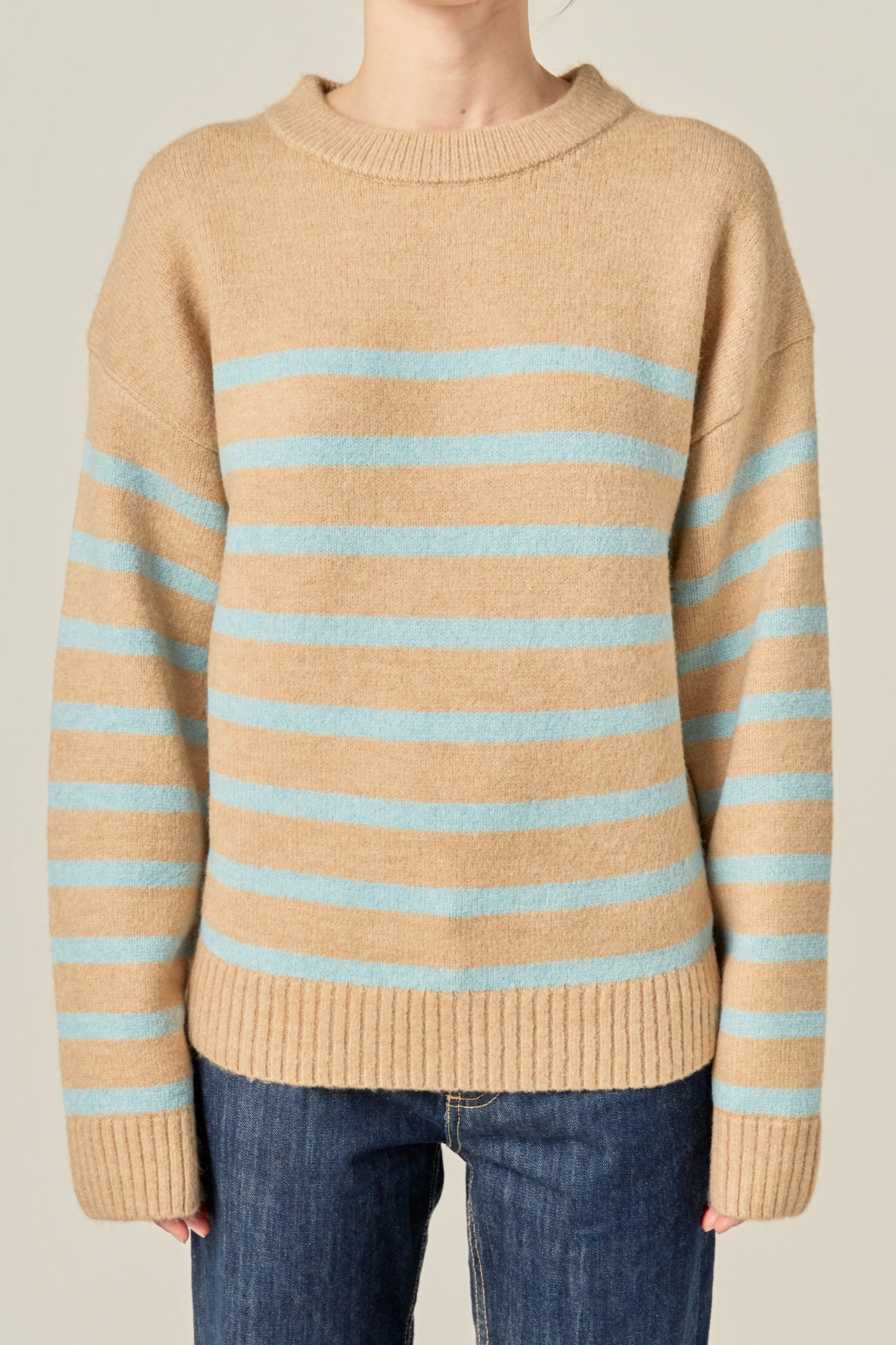ENGLISH FACTORY - Striped Crew Neck Sweater - SWEATERS & KNITS available at Objectrare