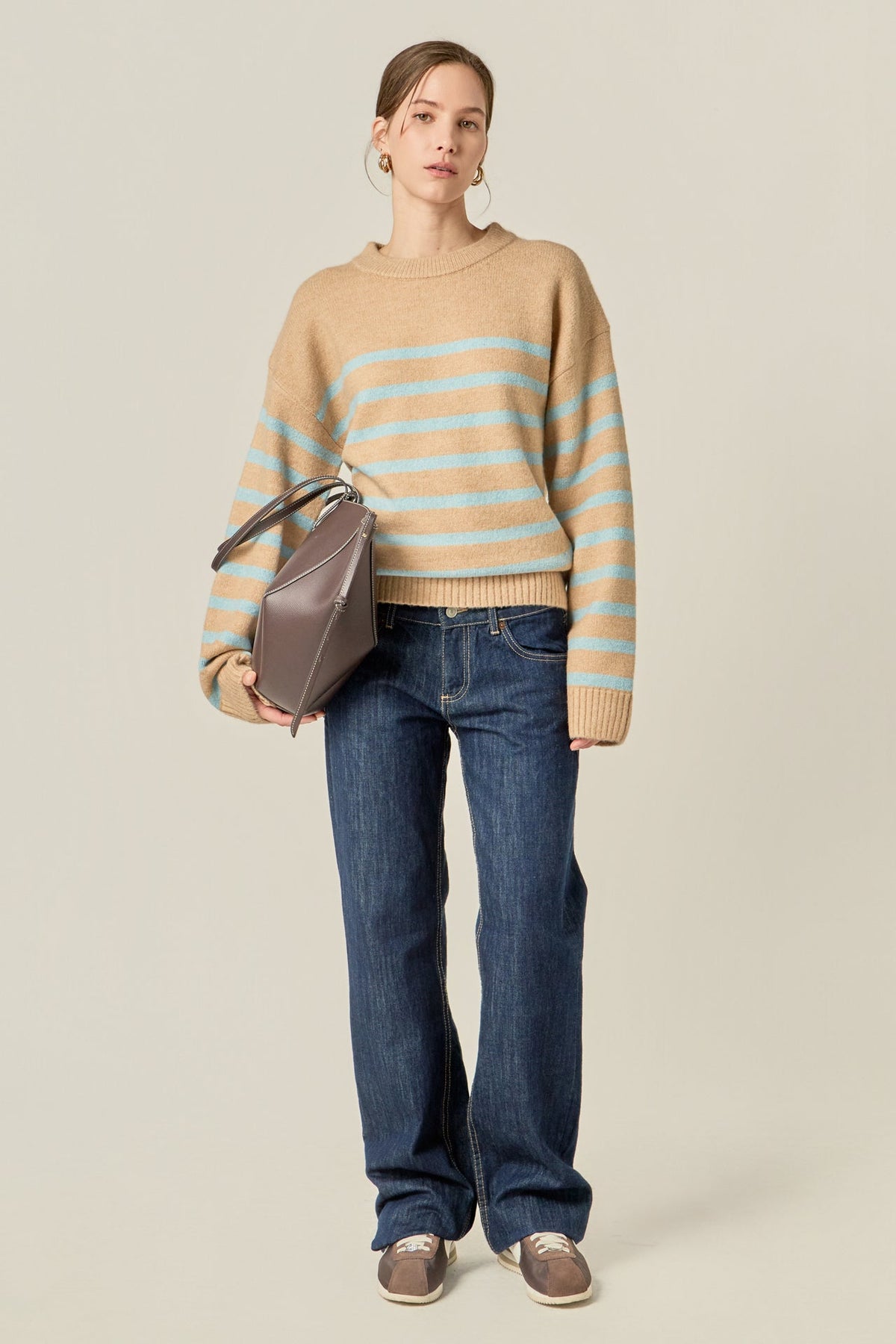 ENGLISH FACTORY - Striped Crew Neck Sweater - SWEATERS & KNITS available at Objectrare
