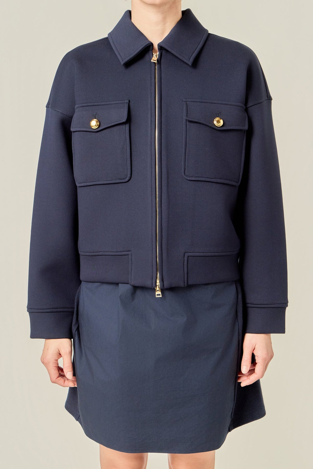 ENGLISH FACTORY - Twill Bonded Bomber Jacket - JACKETS available at Objectrare