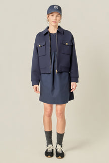 ENGLISH FACTORY - Twill Bonded Bomber Jacket - JACKETS available at Objectrare