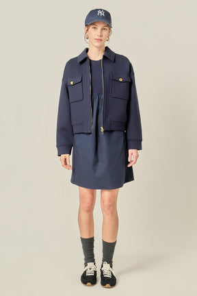 ENGLISH FACTORY - Twill Bonded Bomber Jacket - JACKETS available at Objectrare