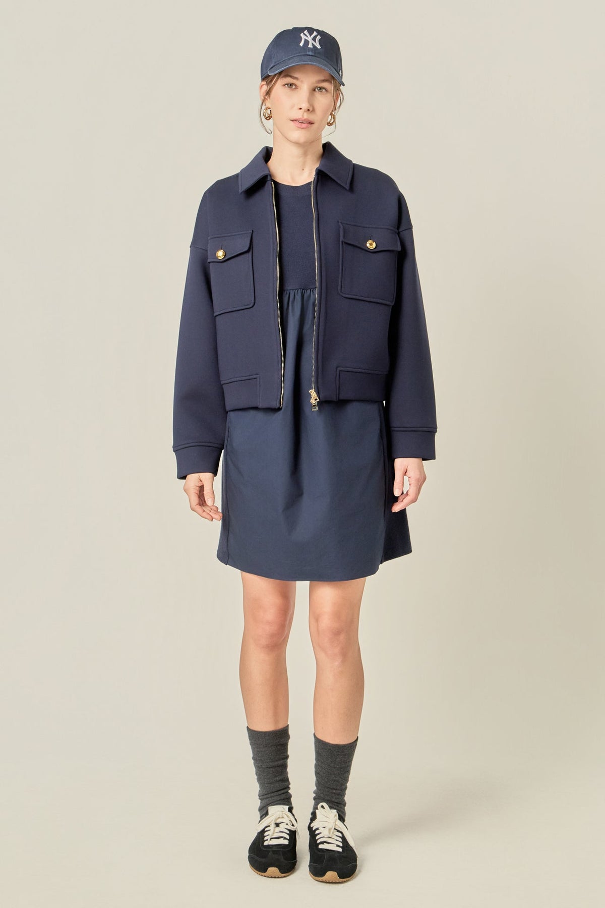 ENGLISH FACTORY - Twill Bonded Bomber Jacket - JACKETS available at Objectrare