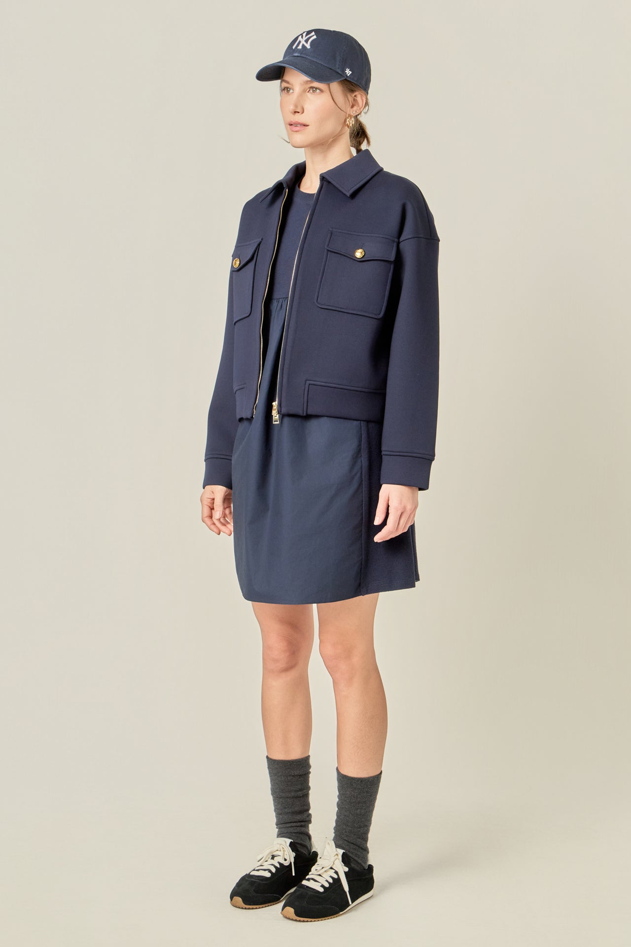 ENGLISH FACTORY - Twill Bonded Bomber Jacket - JACKETS available at Objectrare