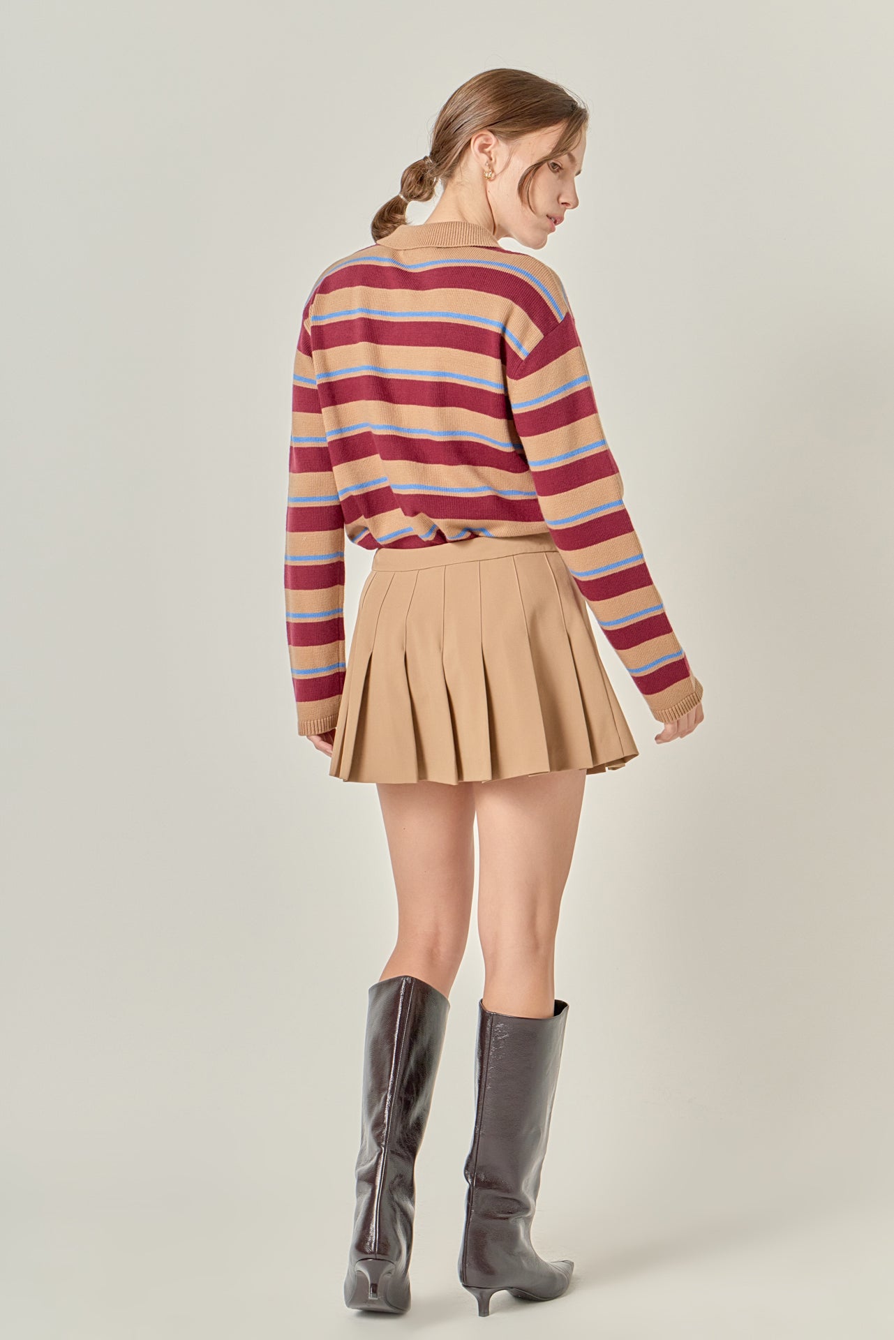 ENGLISH FACTORY - Striped Collar Shirt Cardigan - TOPS available at Objectrare