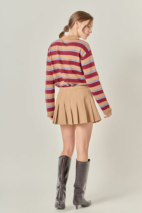 ENGLISH FACTORY - Striped Collar Shirt Cardigan - TOPS available at Objectrare